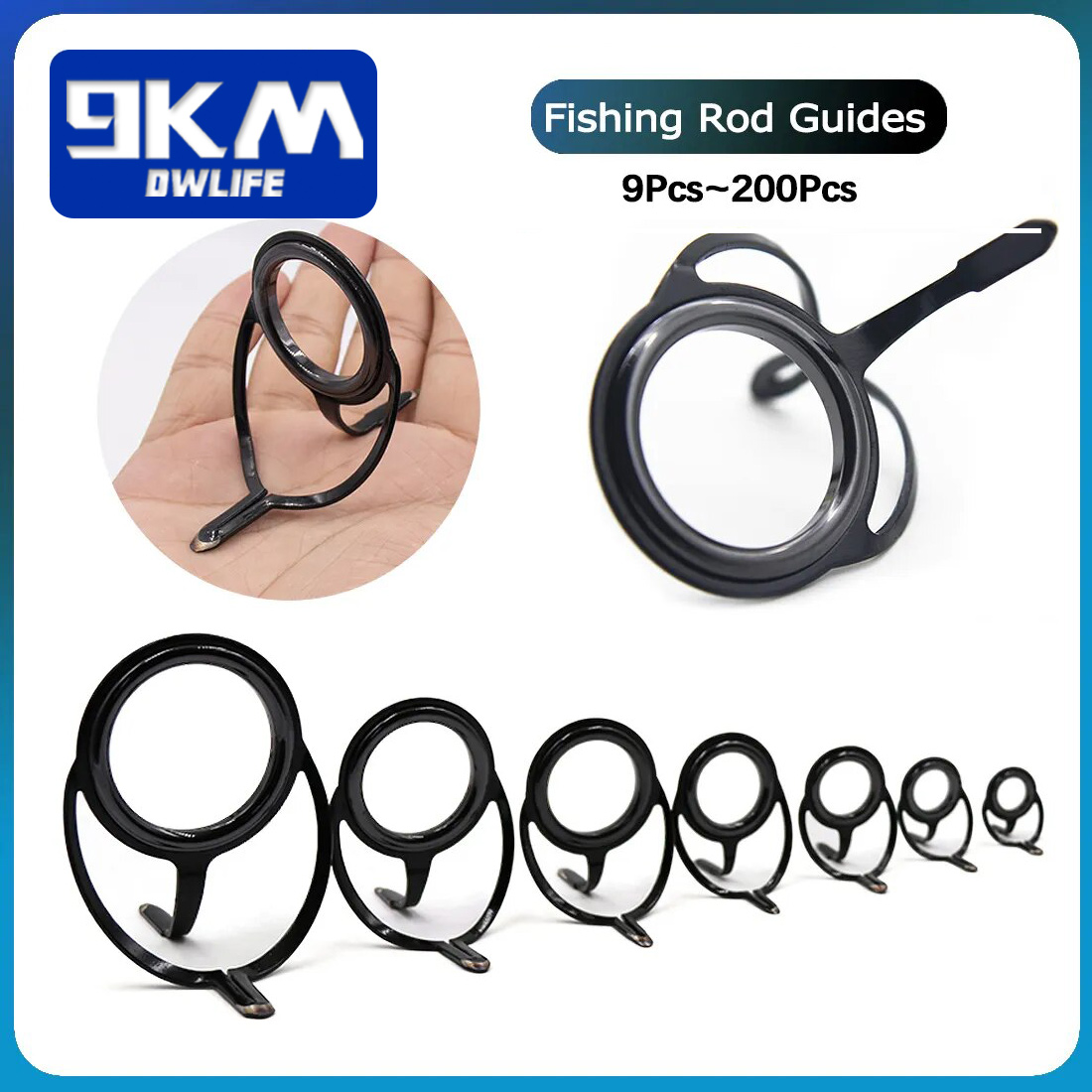 Fishing Rod Spinning - 釣竿修理キットスピニングロッドビルディングコンポーネントステンレス鋼鋳造釣竿ガイド交換セットタックル 4 〜 38 ミリメートル