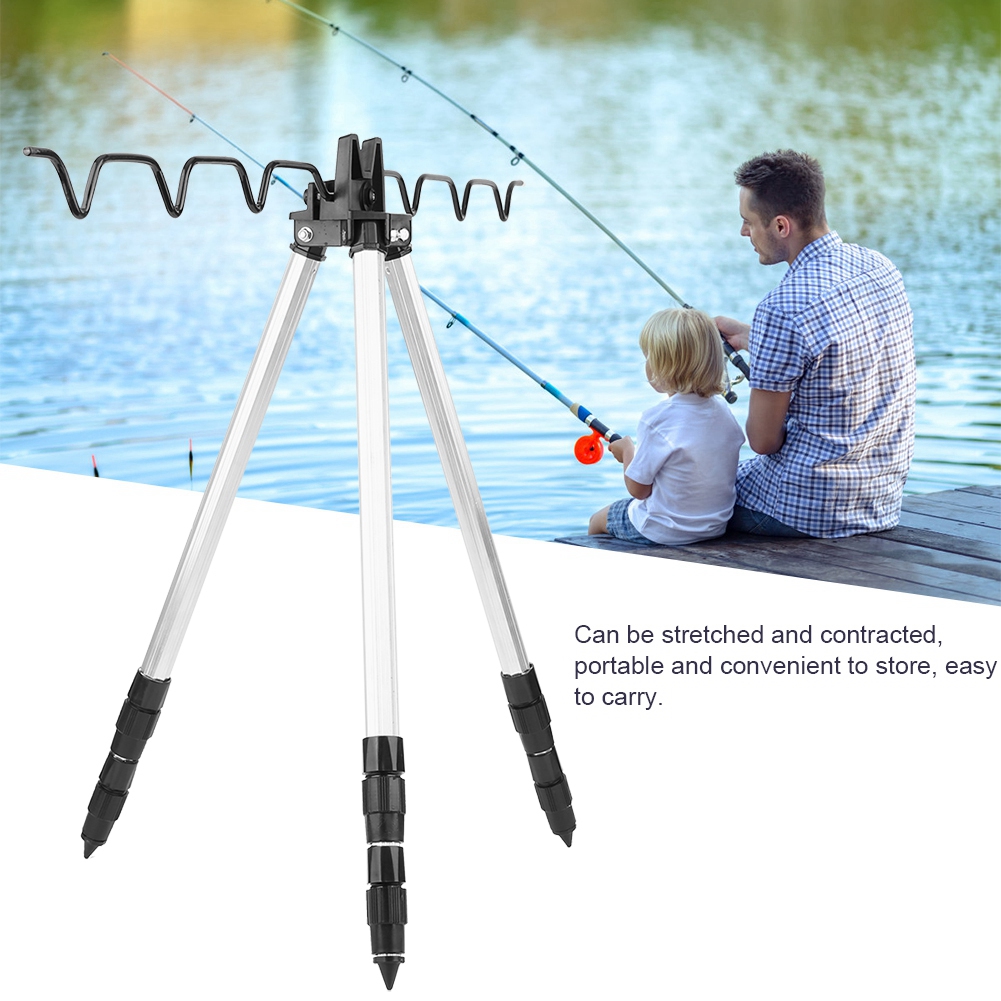 Fishing Rod Casting - 釣り竿三脚ホルダー多機能ロッド三脚屋外海釣りサポートスタンド伸縮式三角形