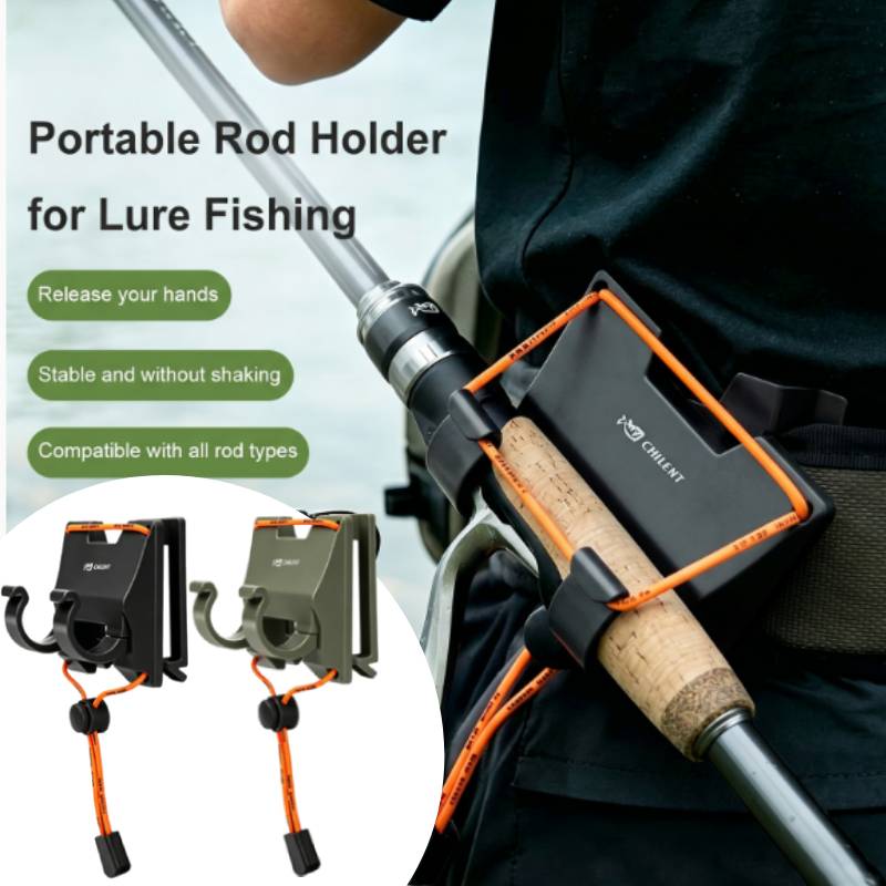 Fishing Rod Fly - アウトドアプロフェッショナル向けベルトクリップロッドホルダー - ハンズフリー - 360度スライドロックシステム °
