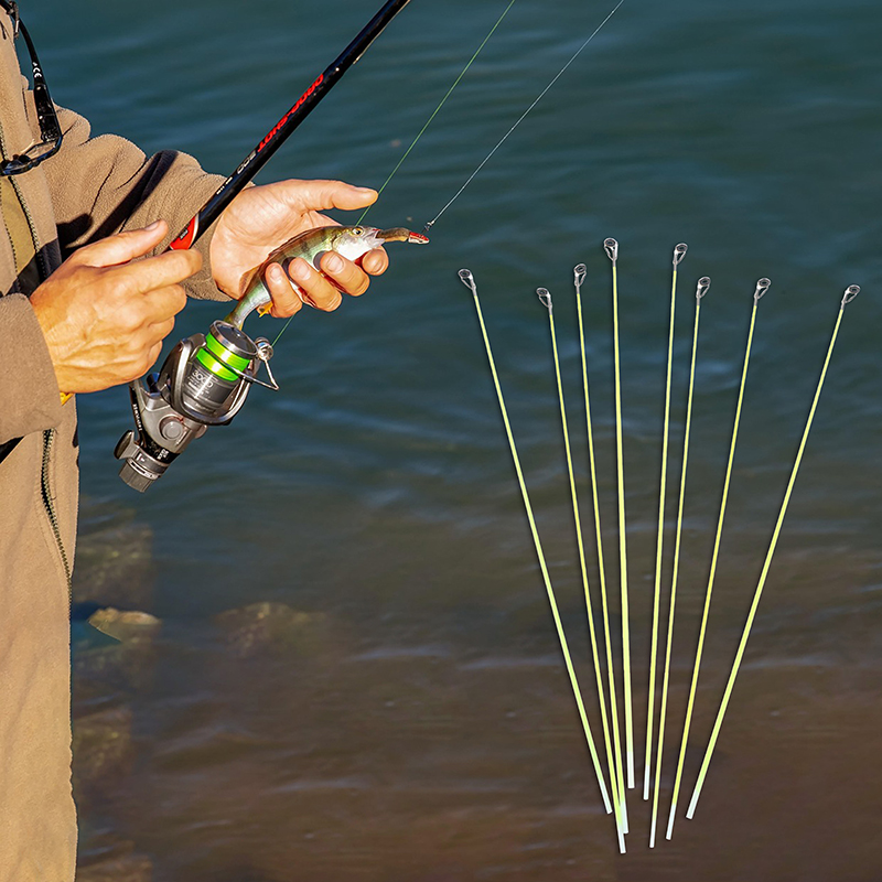 Fishing Rod Tip Replacement - 5 個 42 センチメートルボート/ラフトロッドチップスペアテールグラスファイバー修理交換釣竿チップトップリング付き釣り具アクセサリー