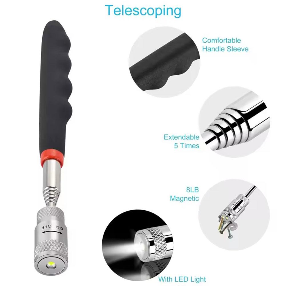 伸縮式磁気ペン LEDライト付き 拡張可能なピックアップロッ - Fishing Rod Travel のレビューと価格