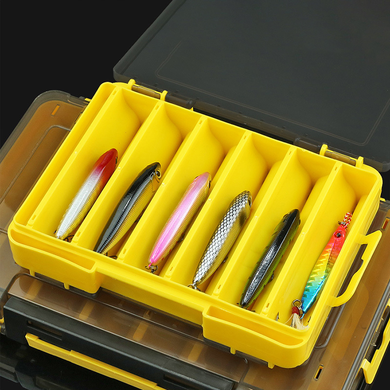新しい両面釣り用ルアーボックス、12コンパートメント釣り道具 - Fishing Rod Case のレビューと価格