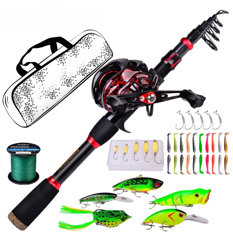 カーボンファイバーロングキャスティングベイトキャスティングシ - Fishing Rod Combo のレビューと価格