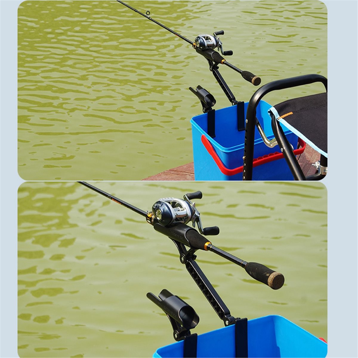 POPULAR-2個入り調整可能なバケットロッドホルダー、ア - Fishing Rod Ice のレビューと価格