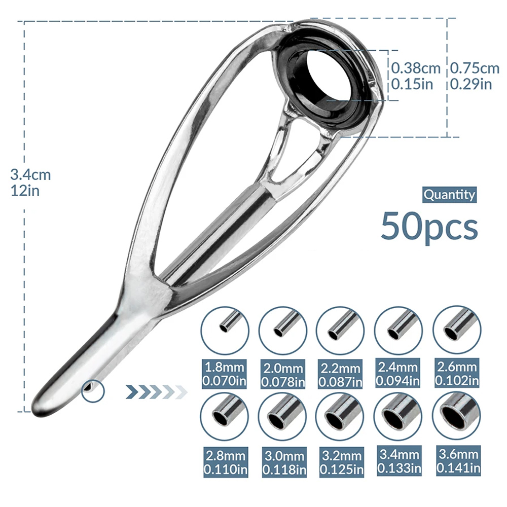 THKFISH 50個 釣り竿ガイド チップ トップ修理キッ - Fishing Rod Tip Replacement のレビューと価格