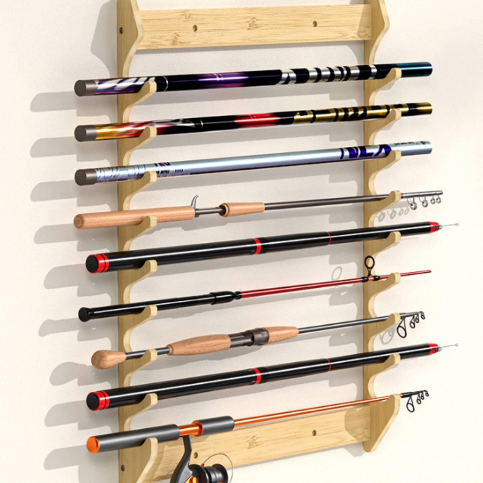 竹製釣り竿ホルダー壁掛け収納スタンド、釣り竿用オーガナイザー - Fishing Rod Rack のレビューと価格