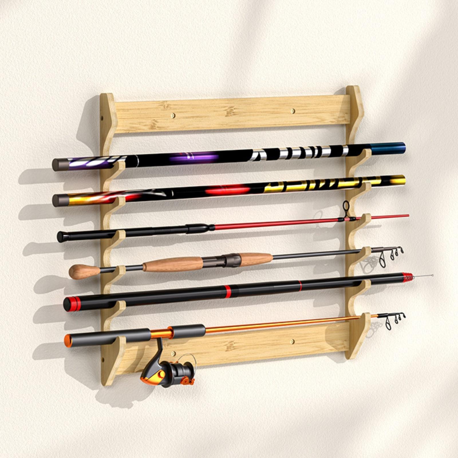 竹製釣り竿ホルダー壁掛け収納スタンド、釣り竿用オーガナイザー - Fishing Rod Rack のレビューと価格