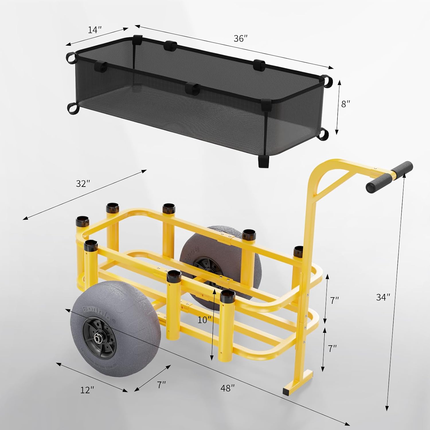 大型ホイール付きローリングフィッシングカート、砂浜用アウトド - Fishing Rod Holder のレビューと価格