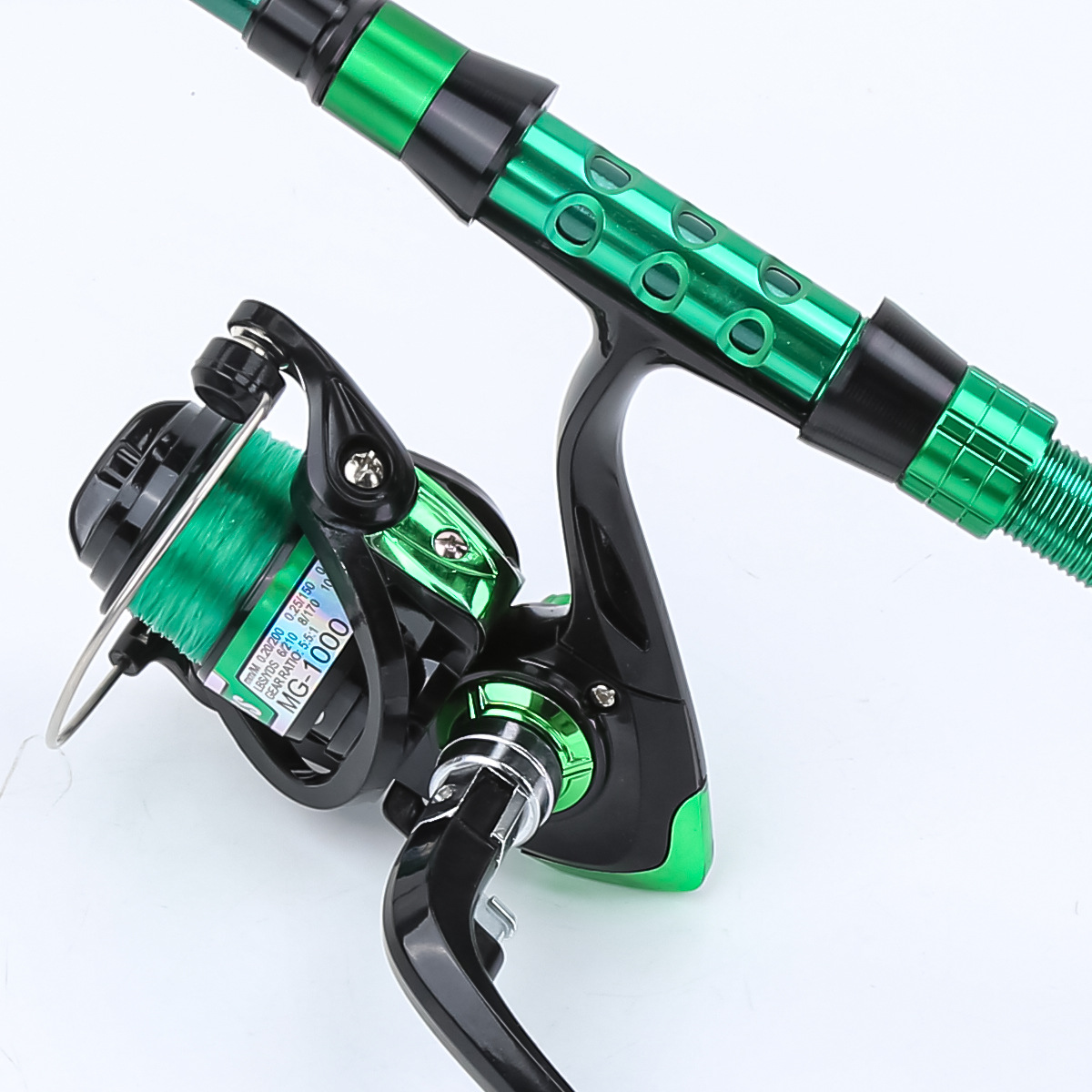 1.8メートルグリーンカーボンファイバーテレスコピックルアー - Fishing Rod Combo のレビューと価格